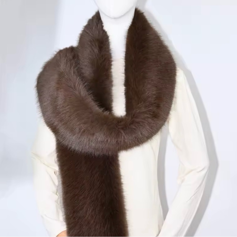 Luxury Brown Fur Scarf